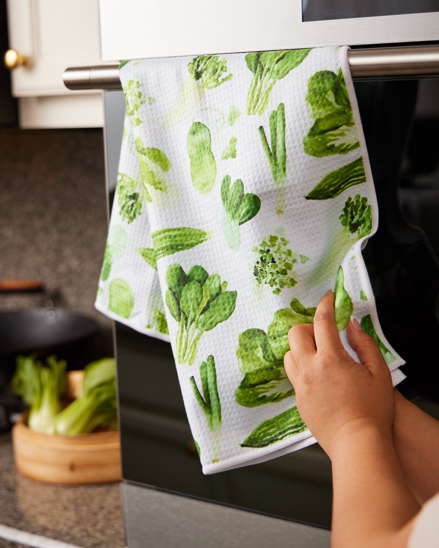 Asian Vegetable Waffle Weave Towel