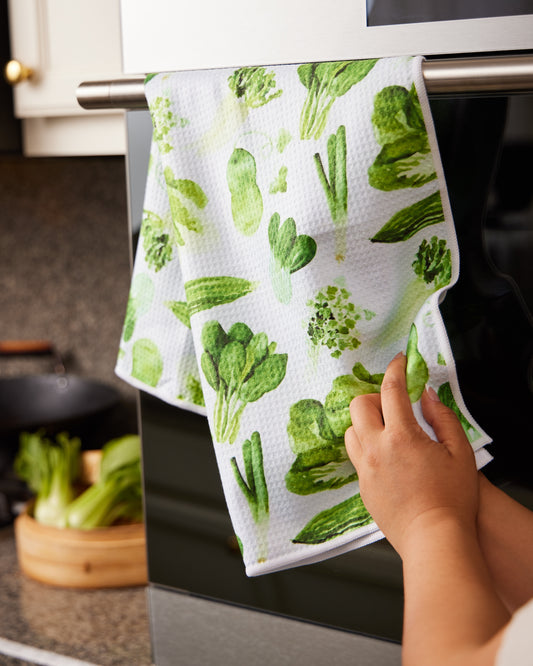 Asian Vegetable Waffle Weave Towel