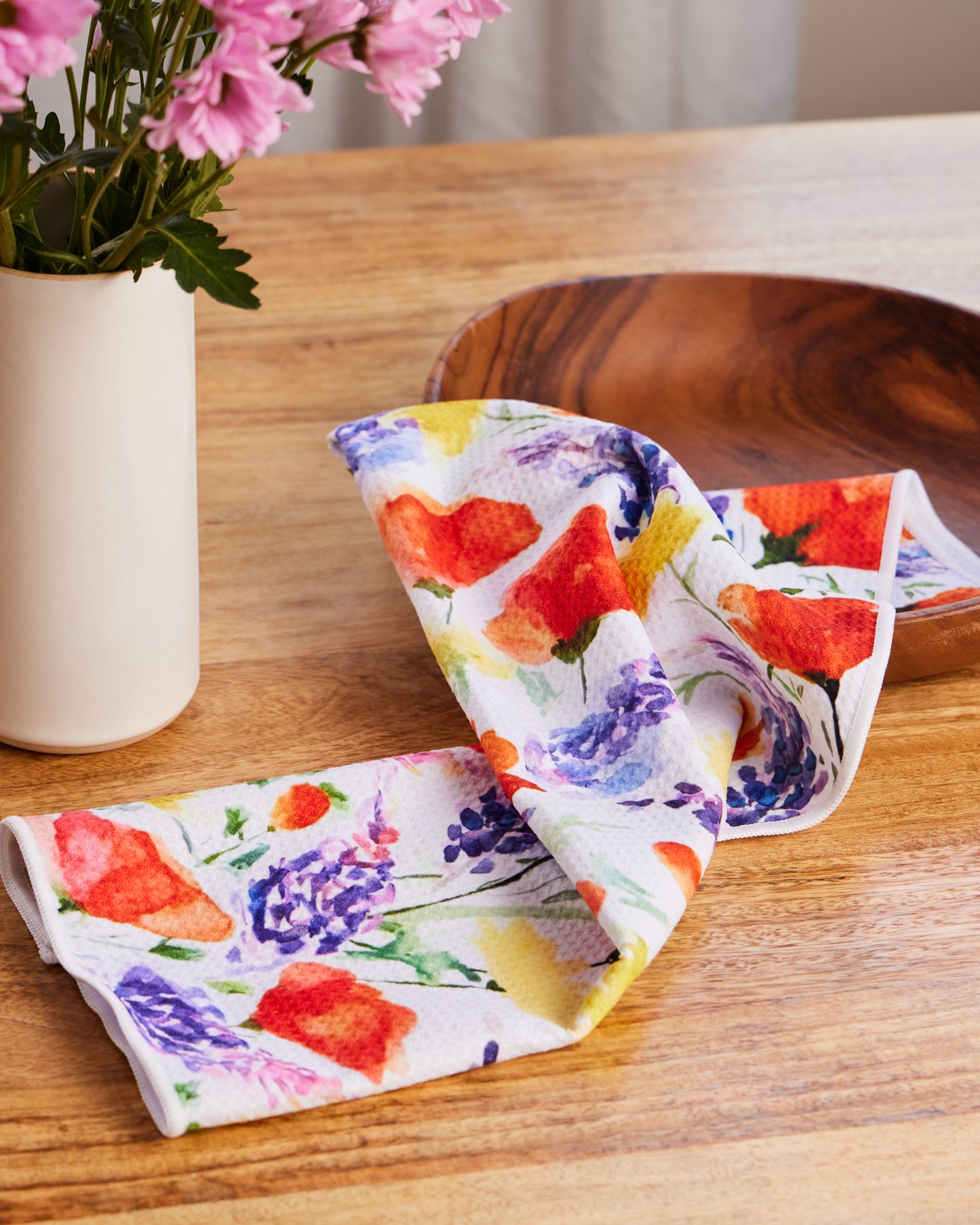 California Wildflowers Waffle Weave Towel