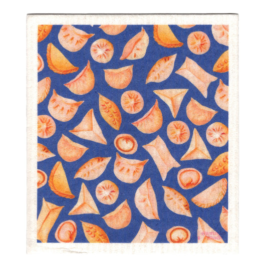 Watercolor dumpling swedish dish cloth