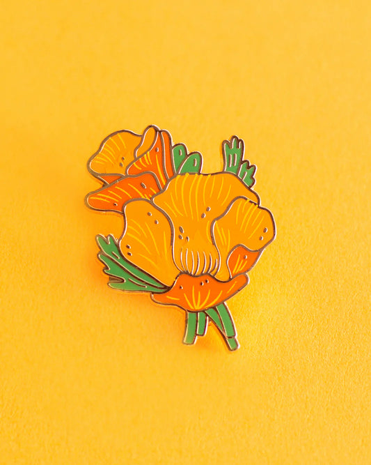 Golden Poppy Enamel Pin