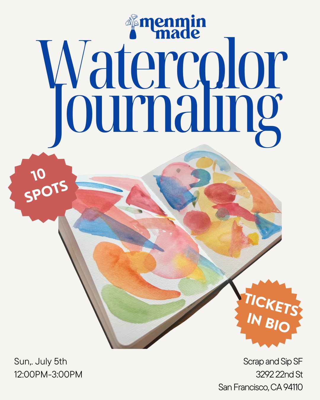 Watercolor Journaling: A Gentle, Guided Practice — July 5, San Francisco