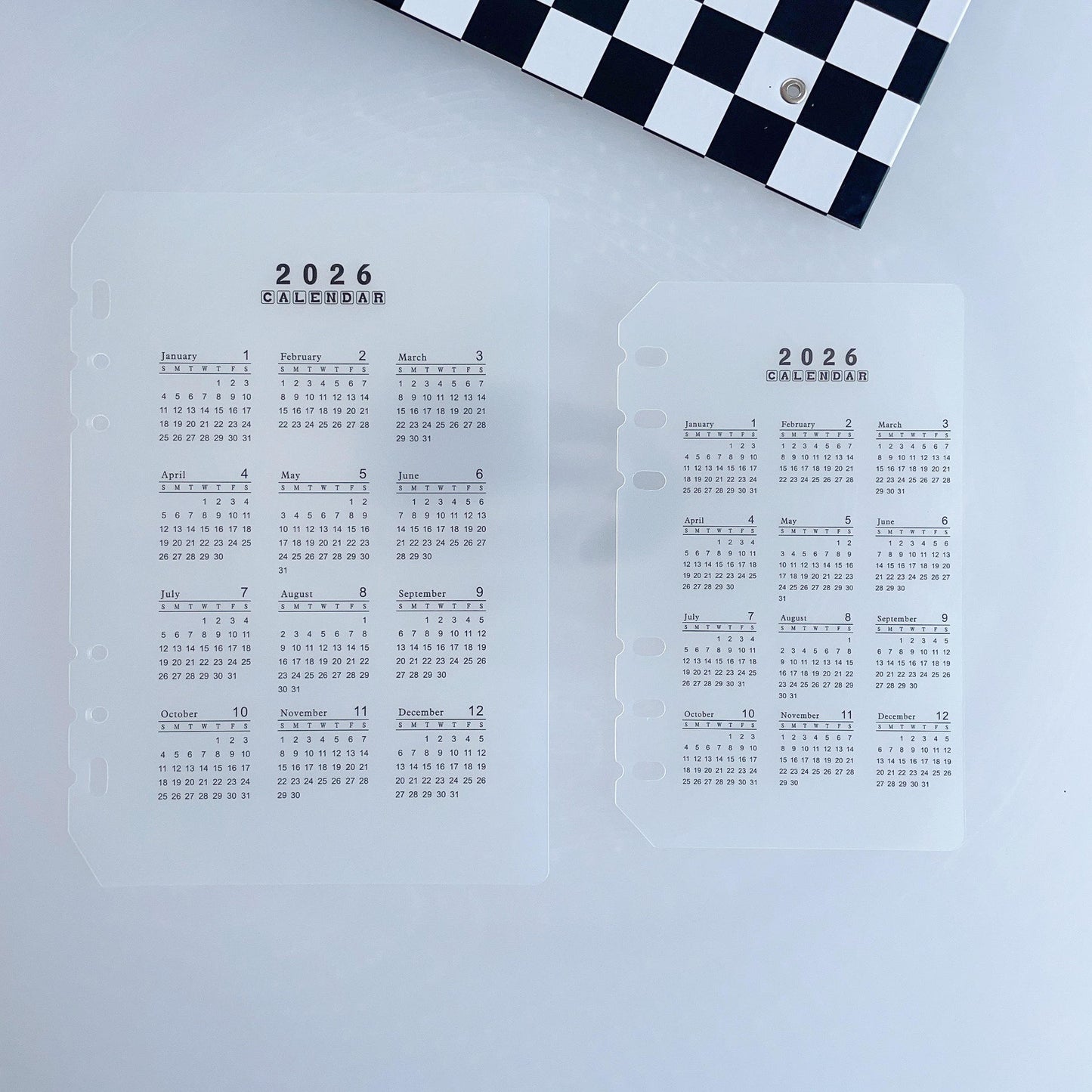2026 Calendar Divider Insert