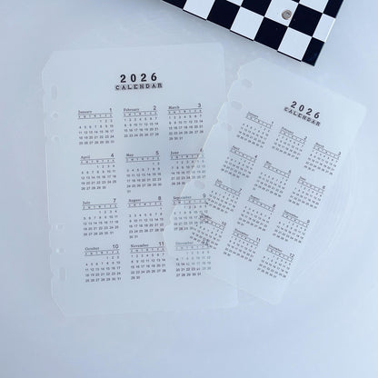 2026 Calendar Divider Insert
