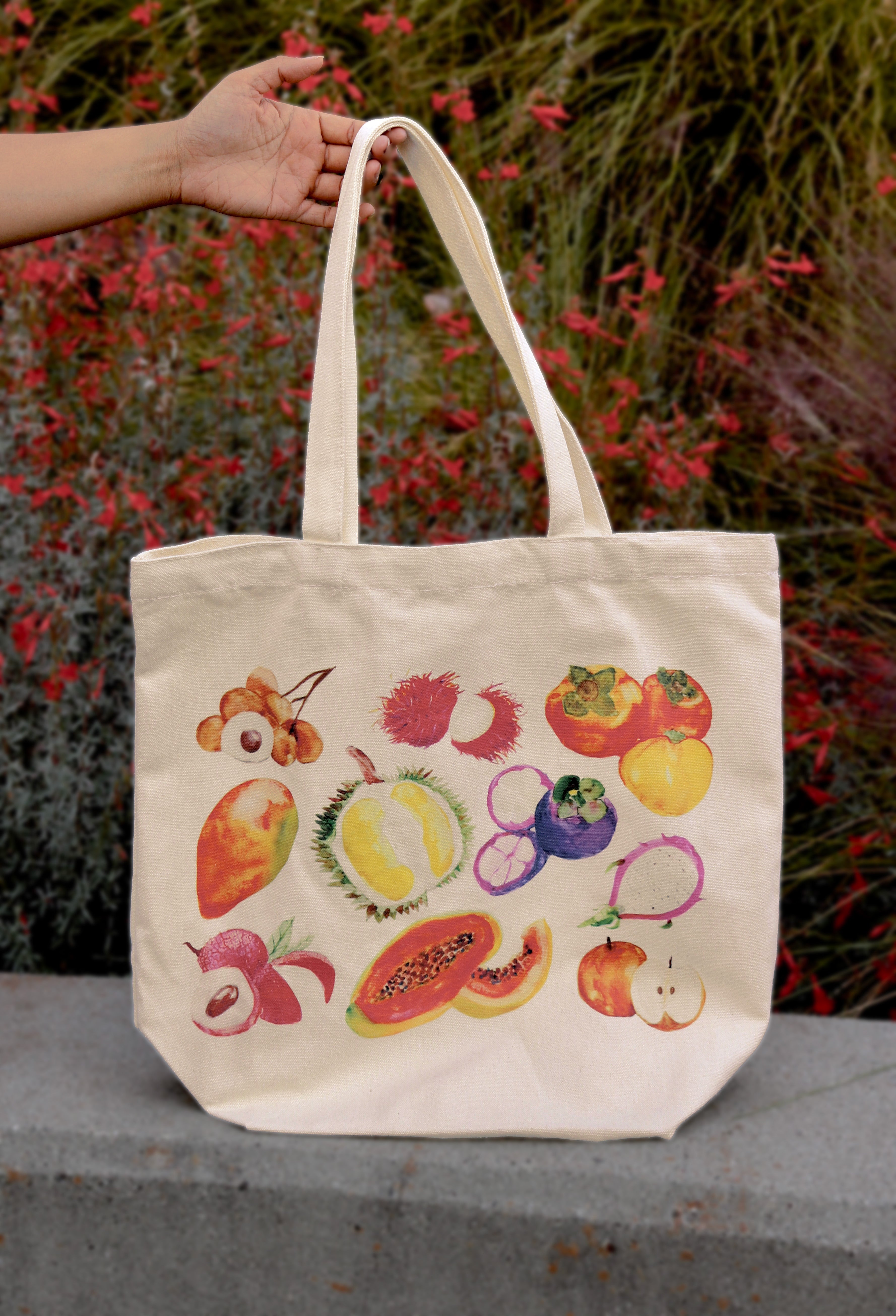 Fruit shop tote bags