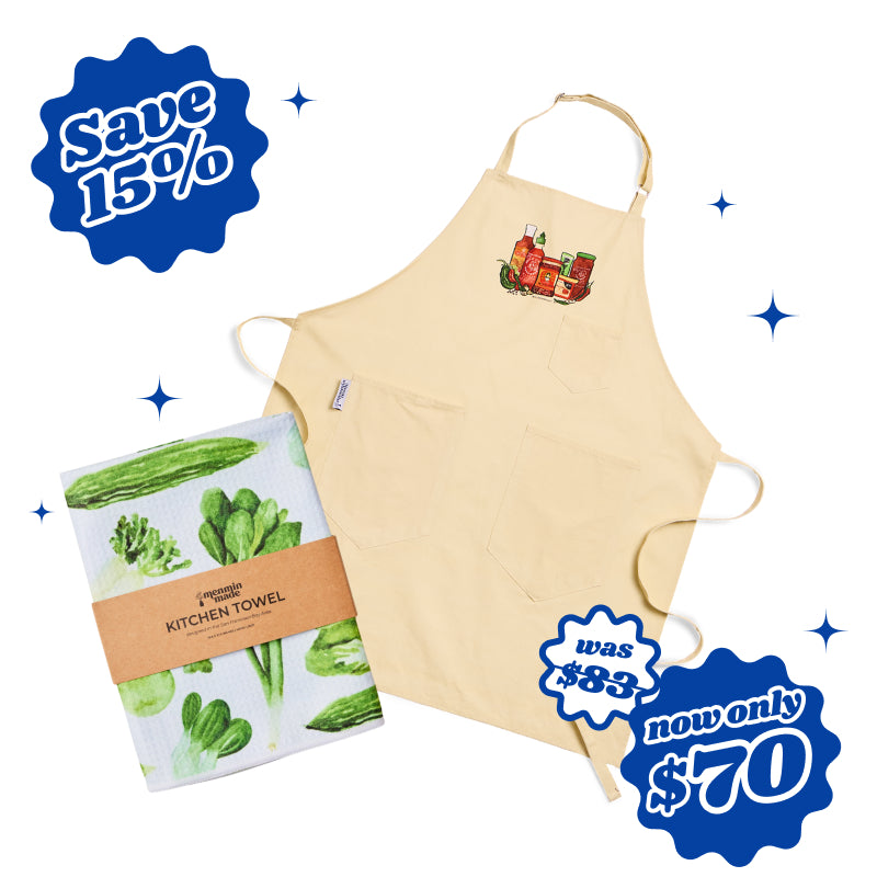 Stay Stylish: Apron + Kitchen Towel Bundle