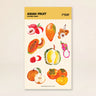 Asian Fruit sticker sheet with lychee, mango, durian and dragon fruit stickers by Menmin Made