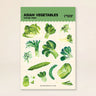 Asian Vegetables sticker sheet with bok choy, napa cabbage and cilantro stickers by Menmin Made