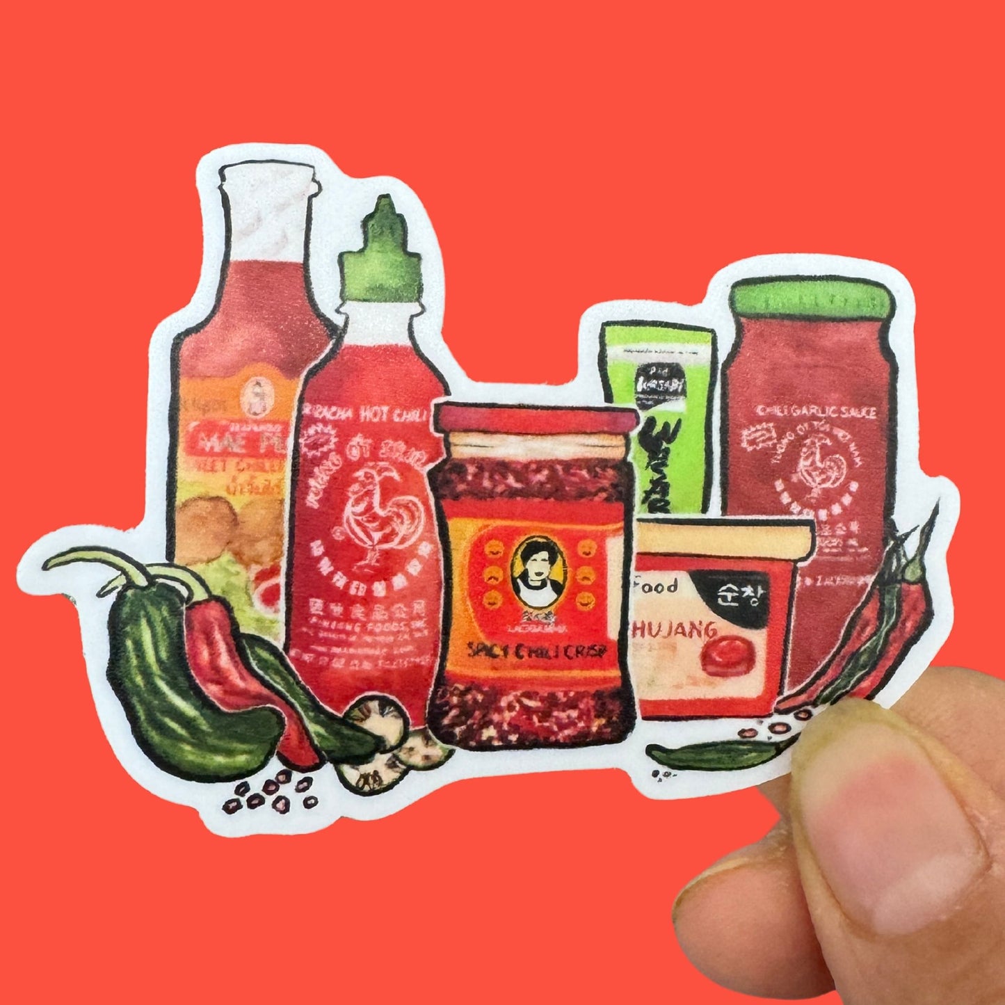 Asian Hot Sauces Sticker