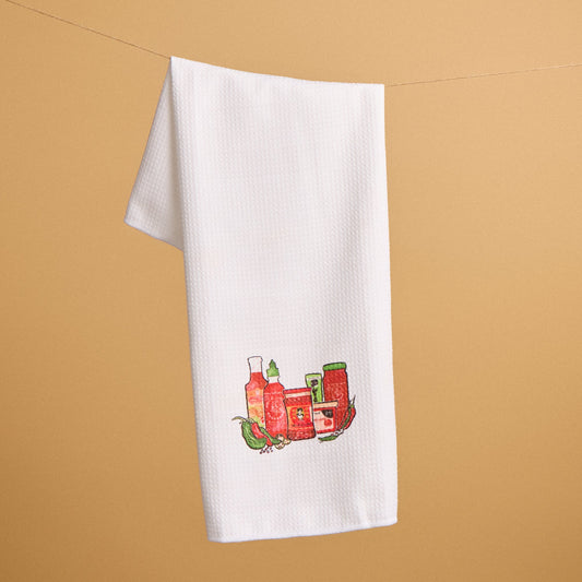 Asian Hot Sauces Kitchen Towel