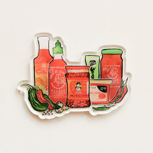 Asian Hot Sauces Magnet