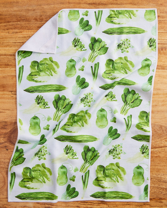 Asian Vegetable Microfiber Waffle Weave Towel