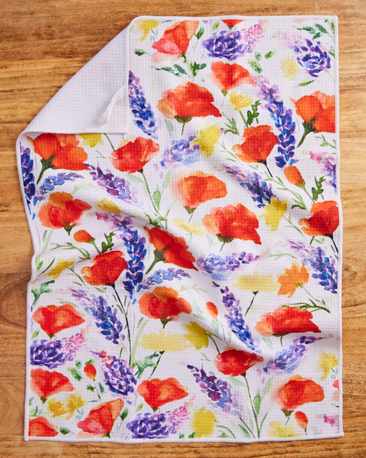 California Wildflowers Waffle Kitchen Towel