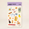 Chinese Takeout sticker sheet with takeout box, fortune cookies and lucky cat stickers by Menmin Made