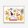 art print with traditional Chinese restaurant takeout items