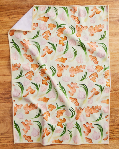 Ginger Garlic Scallion Kitchen Towel