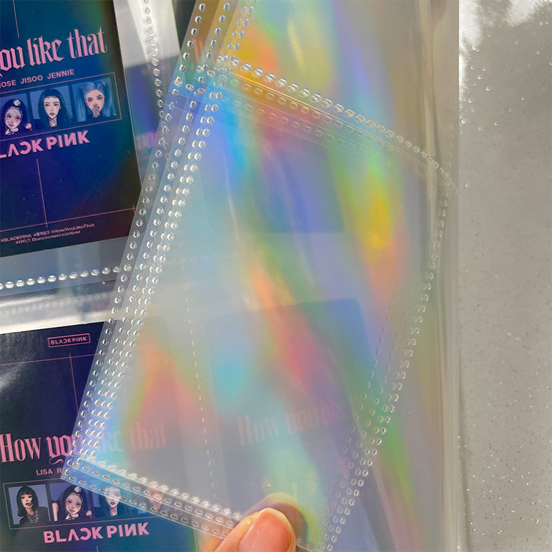 Holographic 4-Pocket Holder for Photo Cards + Stickers + Trading Cards (10 Pack)