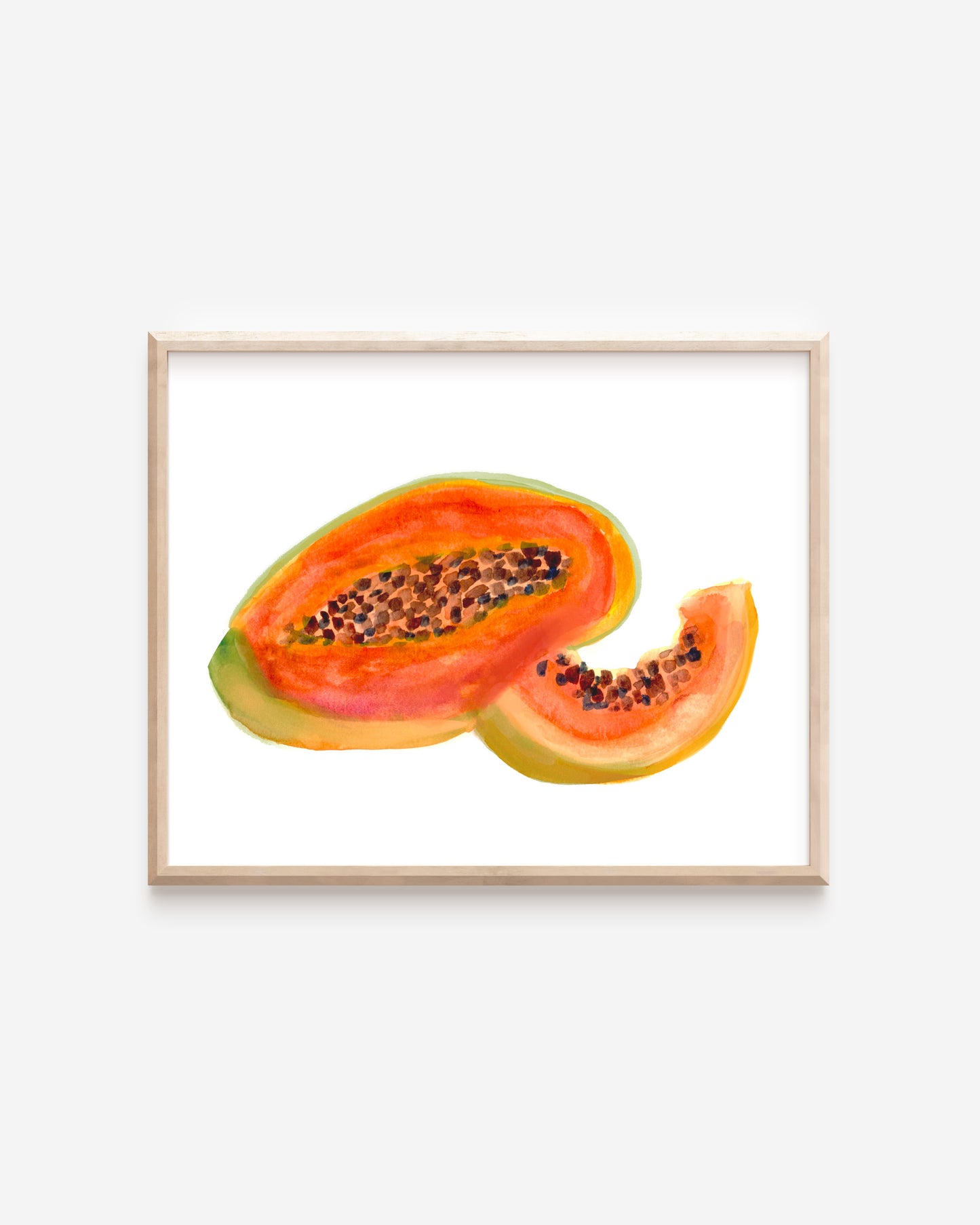 Papaya Watercolor Art Print
