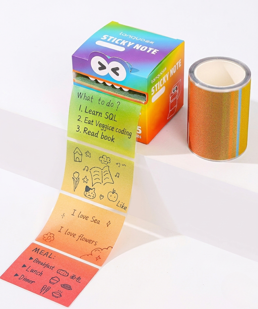 Pearlescent Rainbow Monster Pull-Out Sticky Notes