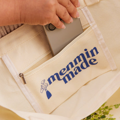 tote bag with Menmin Made logo