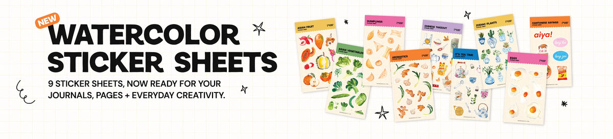 New watercolor sticker sheets — 9 sticker sheets for your journals, pages and everyday creativity