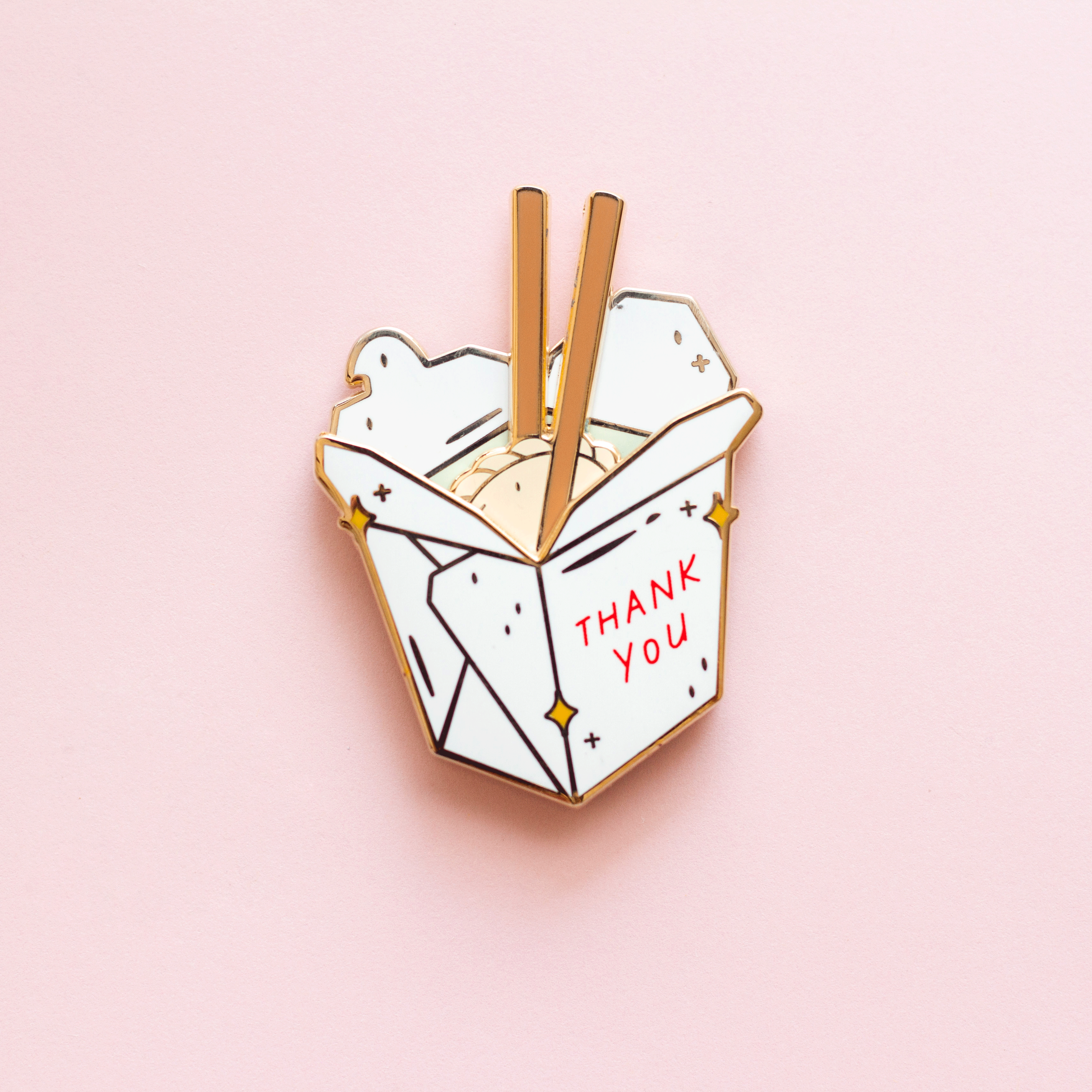 To-Go Box enamel pin sliding chopsticks animation