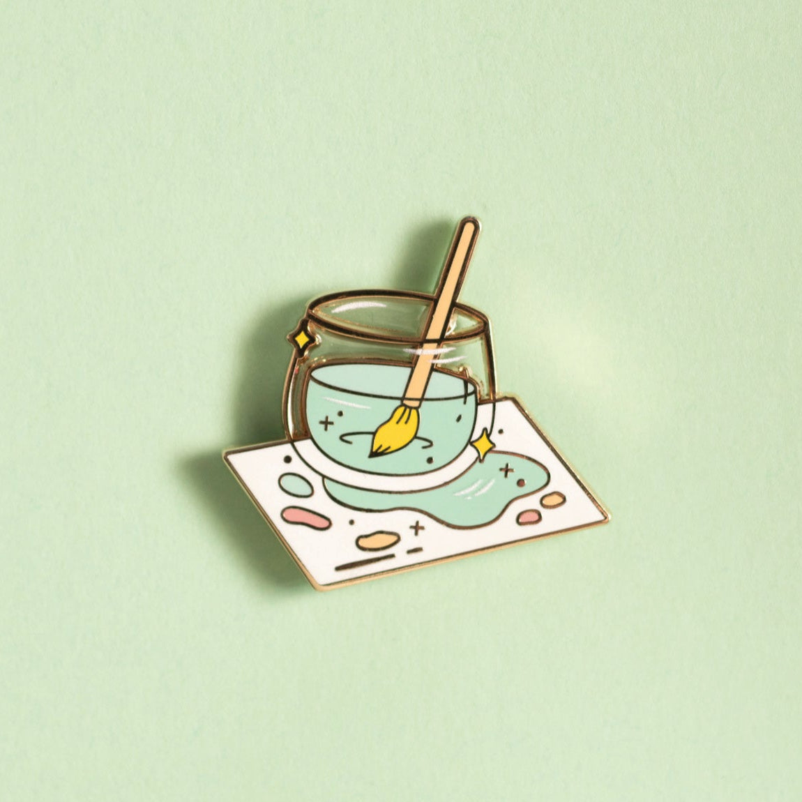 Paint Water enamel pin close up