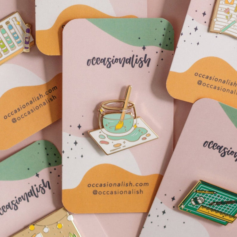 Paint Water enamel pin styled