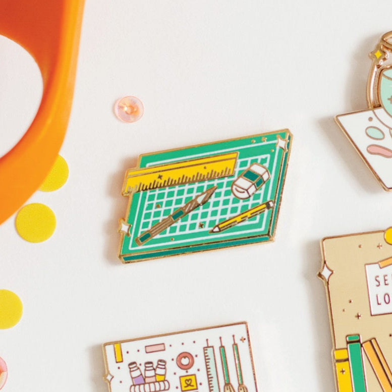 Cut and Create enamel pin detail