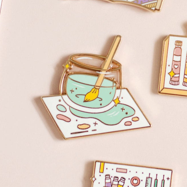 Paint Water enamel pin detail