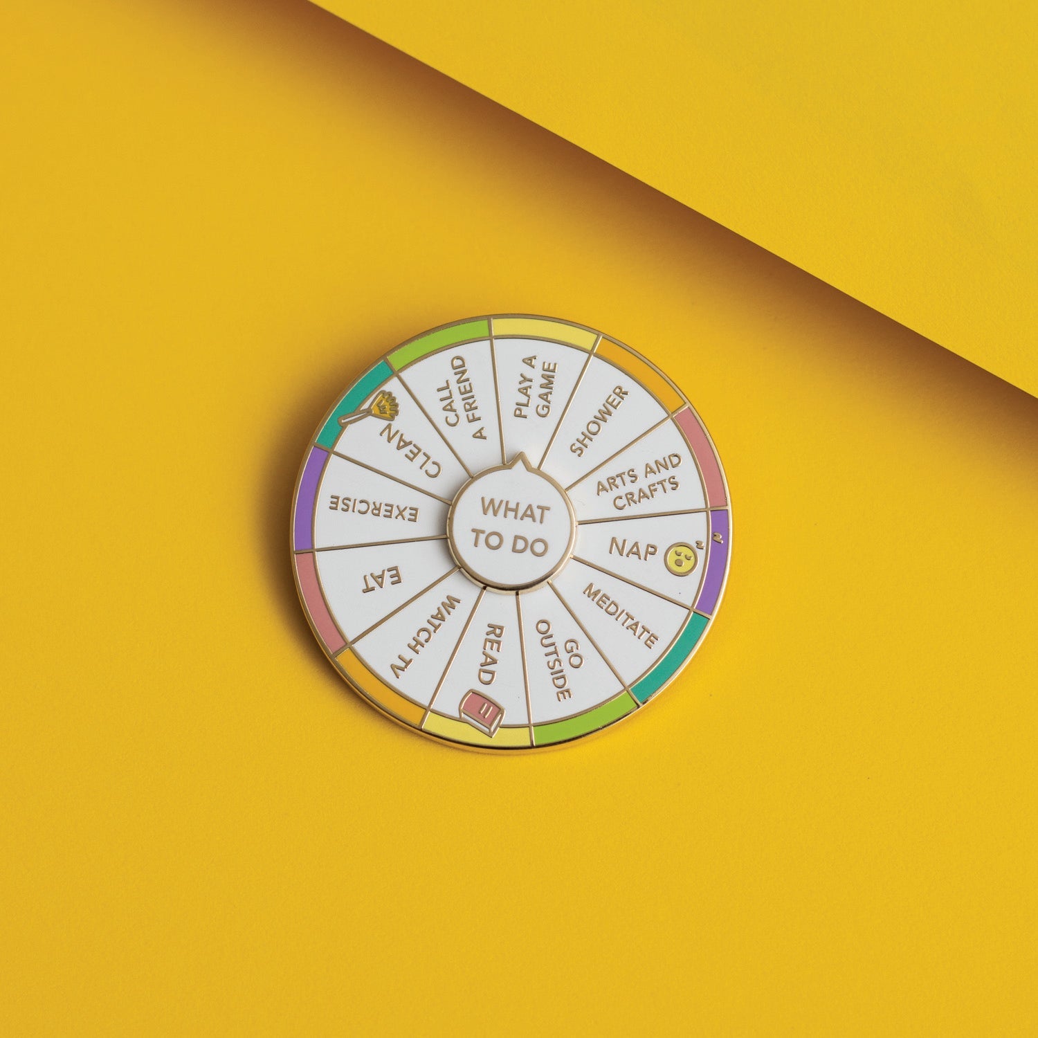 What To Do spinning enamel pin