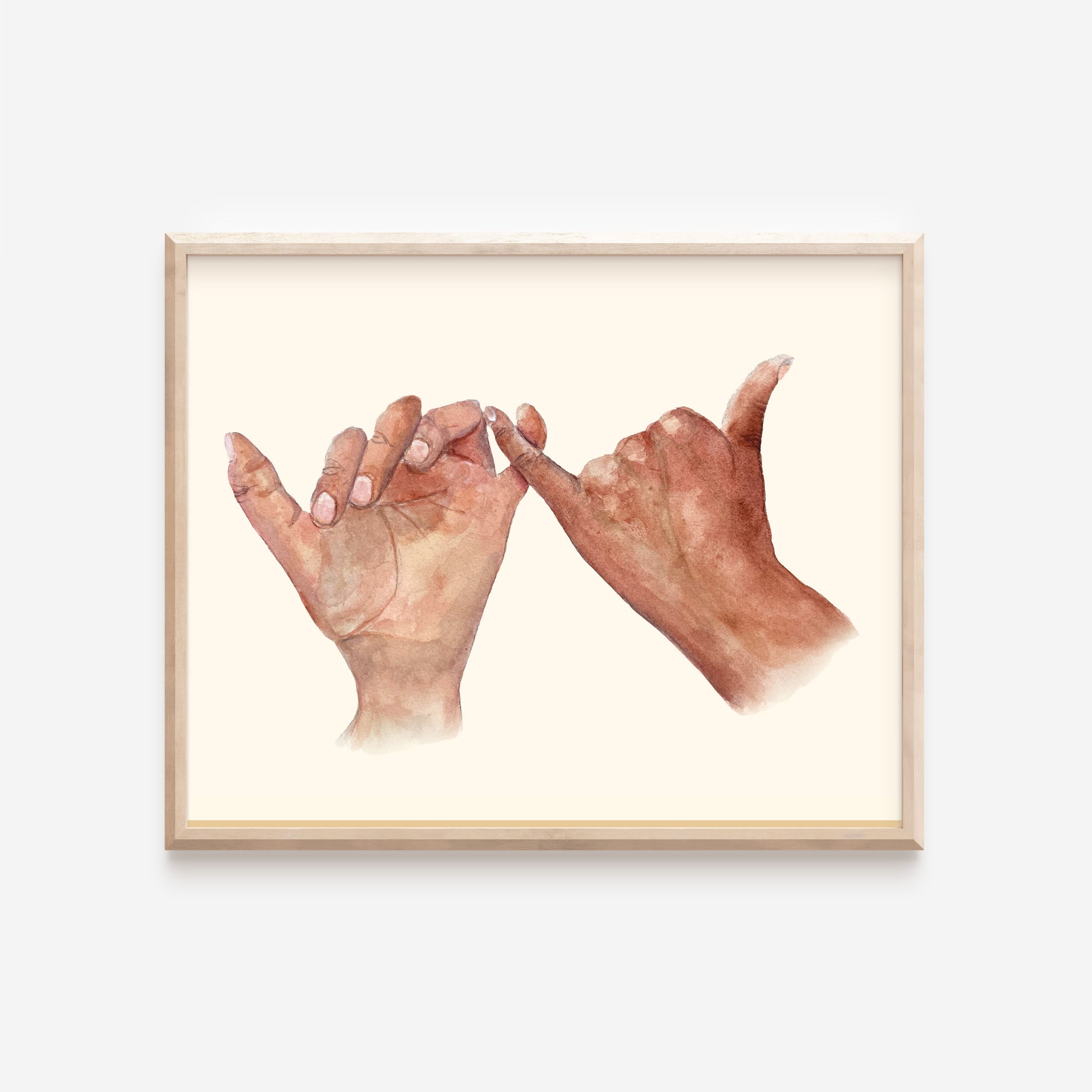 Pinky Promise Watercolor Hands