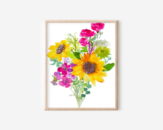 Watercolor Wildflower Bouquet