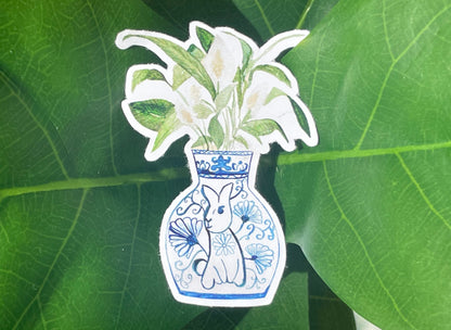 Year of the Rabbit Peace Lily Plant Sticker